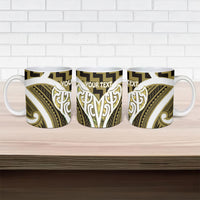 Aotearoa Atua Tangaroa Personalised Ceramic Mug God Of The Sea Maori Whale Tail Yellow