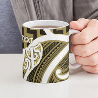 Aotearoa Atua Tangaroa Personalised Ceramic Mug God Of The Sea Maori Whale Tail Yellow
