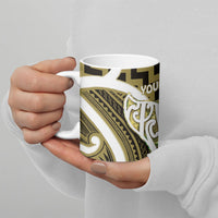 Aotearoa Atua Tangaroa Personalised Ceramic Mug God Of The Sea Maori Whale Tail Yellow