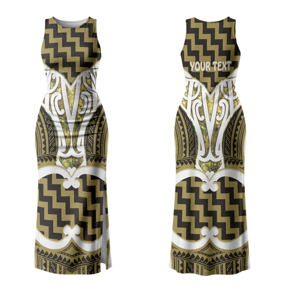 Aotearoa Atua Tangaroa Personalised Couples Matching Tank Maxi Dress and Hawaiian Shirt God Of The Sea Maori Whale Tail Yellow