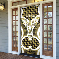 Aotearoa Atua Tangaroa Personalised Door Cover God Of The Sea Maori Whale Tail Yellow