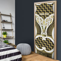 Aotearoa Atua Tangaroa Personalised Door Cover God Of The Sea Maori Whale Tail Yellow