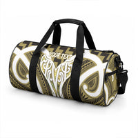 Aotearoa Atua Tangaroa Personalised Duffle Bag God Of The Sea Maori Whale Tail Yellow