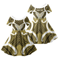 Aotearoa Atua Tangaroa Personalised Family Matching Mermaid Dress and Hawaiian Shirt God Of The Sea Maori Whale Tail Yellow