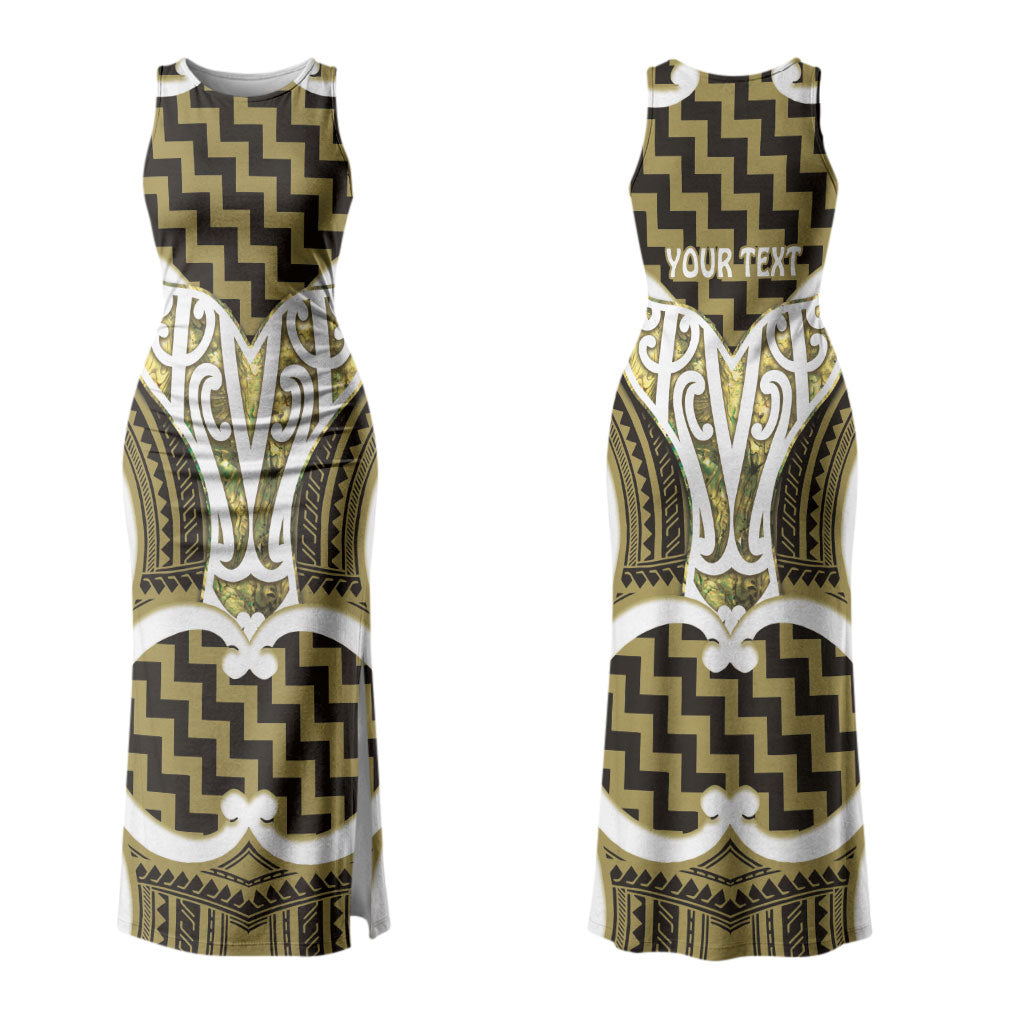 Aotearoa Atua Tangaroa Personalised Family Matching Tank Maxi Dress and Hawaiian Shirt God Of The Sea Maori Whale Tail Yellow