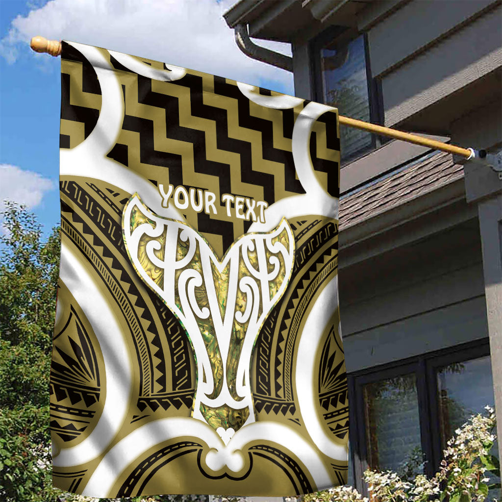 Aotearoa Atua Tangaroa Personalised Garden Flag God Of The Sea Maori Whale Tail Yellow