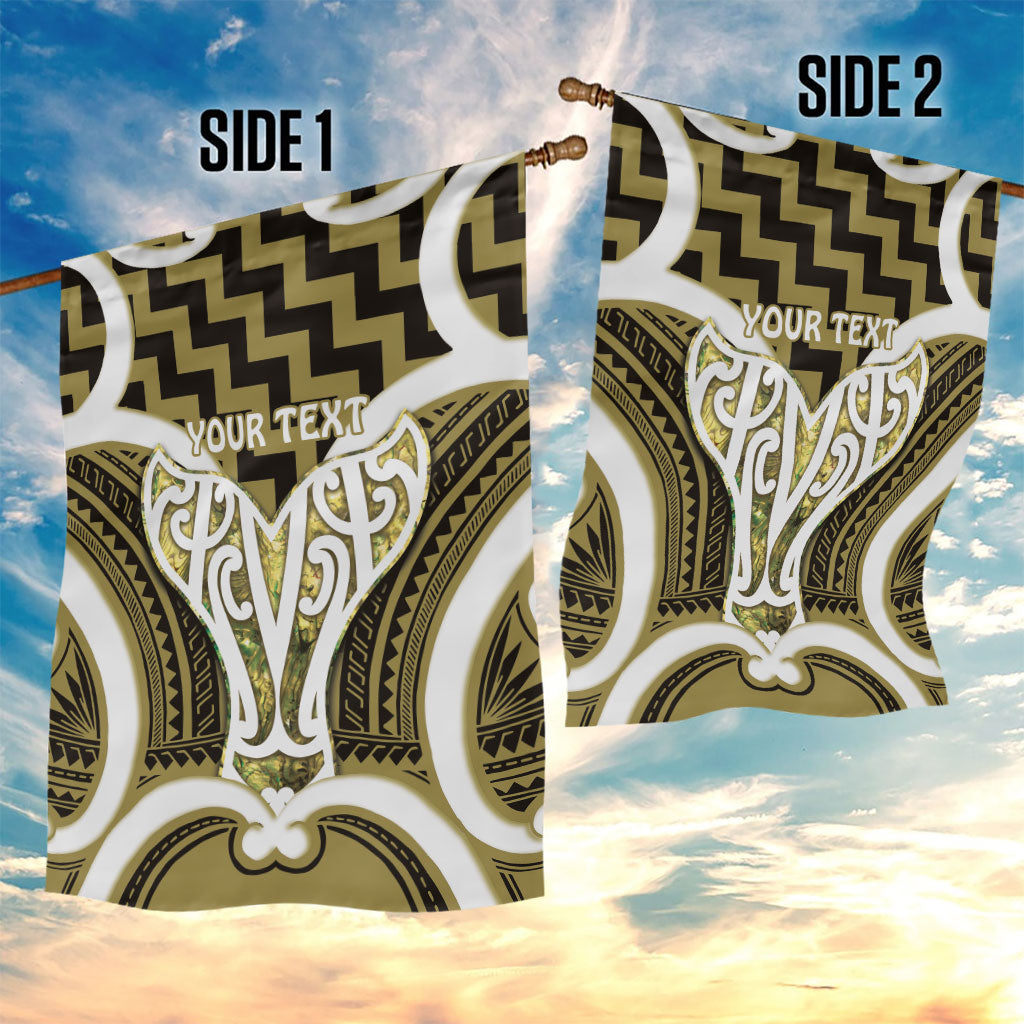 Aotearoa Atua Tangaroa Personalised Garden Flag God Of The Sea Maori Whale Tail Yellow