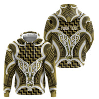 Aotearoa Atua Tangaroa Personalised Hoodie God Of The Sea Maori Whale Tail Yellow