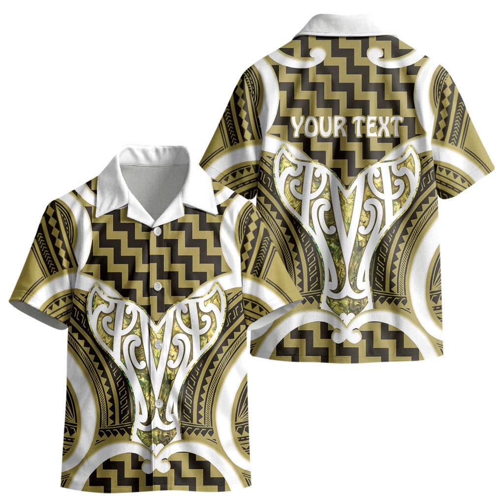 Aotearoa Atua Tangaroa Personalised Kid Hawaiian Shirt God Of The Sea Maori Whale Tail Yellow