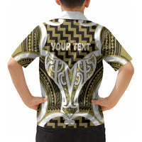 Aotearoa Atua Tangaroa Personalised Kid Hawaiian Shirt God Of The Sea Maori Whale Tail Yellow