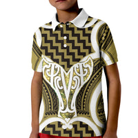 Aotearoa Atua Tangaroa Personalised Kid Polo Shirt God Of The Sea Maori Whale Tail Yellow