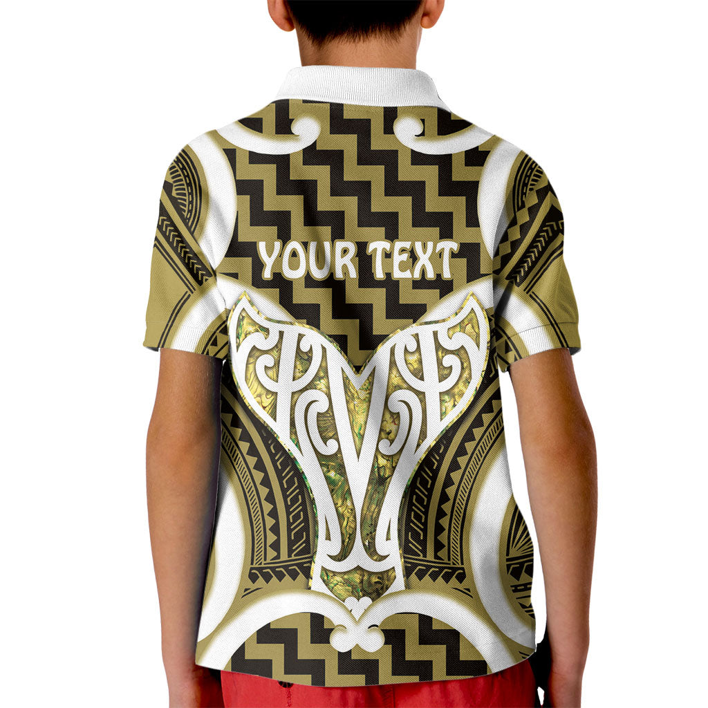 Aotearoa Atua Tangaroa Personalised Kid Polo Shirt God Of The Sea Maori Whale Tail Yellow