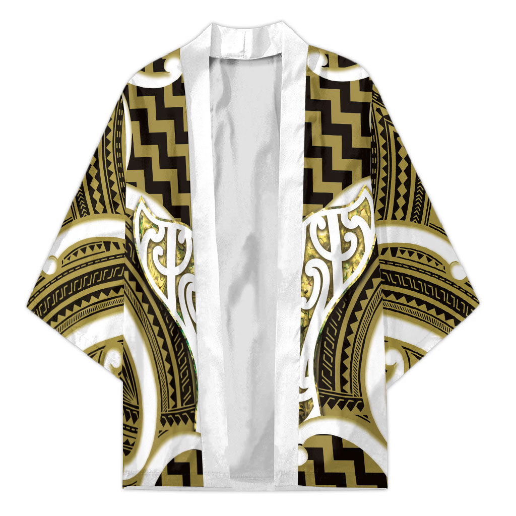 Aotearoa Atua Tangaroa Personalised Kimono God Of The Sea Maori Whale Tail Yellow