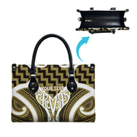 Aotearoa Atua Tangaroa Personalised Leather Bag God Of The Sea Maori Whale Tail Yellow