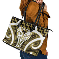 Aotearoa Atua Tangaroa Personalised Leather Tote Bag God Of The Sea Maori Whale Tail Yellow