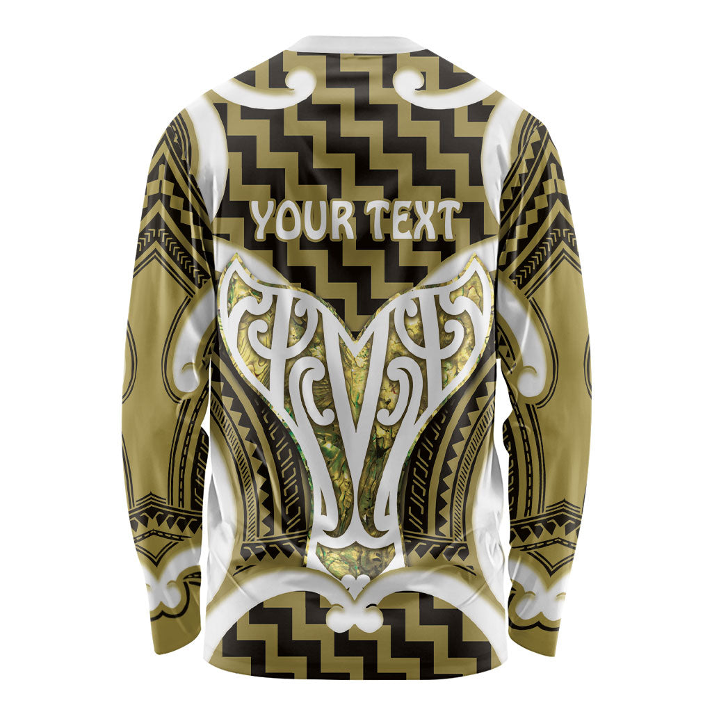 Aotearoa Atua Tangaroa Personalised Long Sleeve Shirt God Of The Sea Maori Whale Tail Yellow
