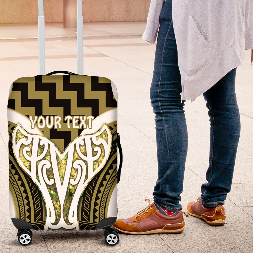 Aotearoa Atua Tangaroa Personalised Luggage Cover God Of The Sea Maori Whale Tail Yellow