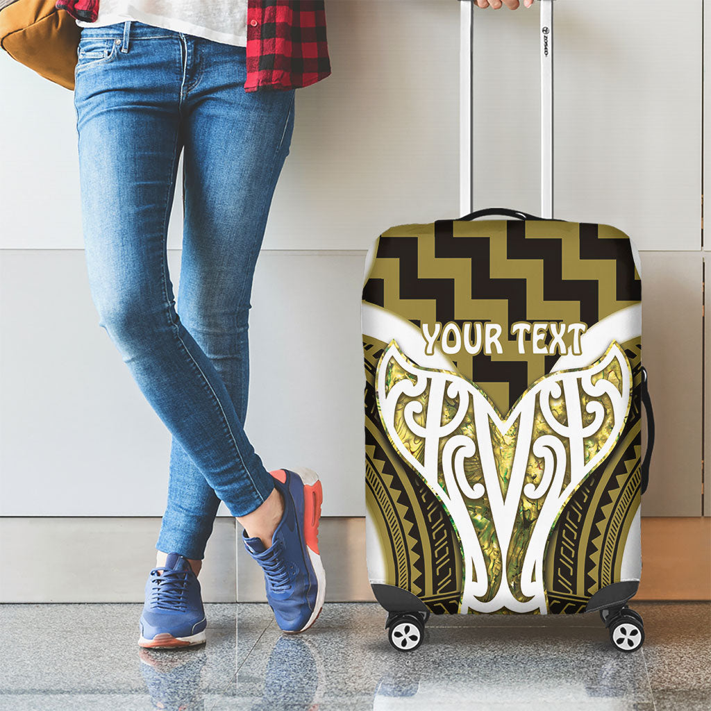 Aotearoa Atua Tangaroa Personalised Luggage Cover God Of The Sea Maori Whale Tail Yellow