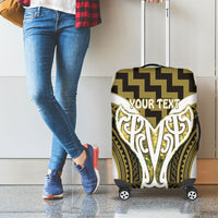 Aotearoa Atua Tangaroa Personalised Luggage Cover God Of The Sea Maori Whale Tail Yellow
