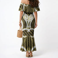 Aotearoa Atua Tangaroa Personalised Mermaid Dress God Of The Sea Maori Whale Tail Yellow