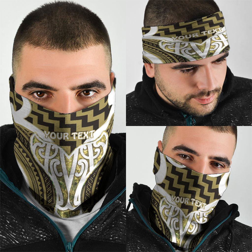 Aotearoa Atua Tangaroa Personalised Neck Gaiter God Of The Sea Maori Whale Tail Yellow
