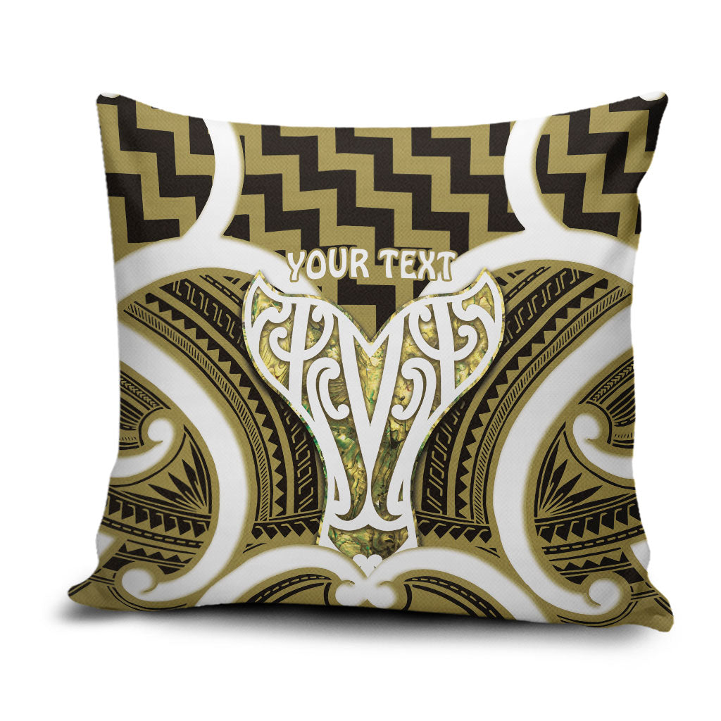 Aotearoa Atua Tangaroa Personalised Pillow Cover God Of The Sea Maori Whale Tail Yellow