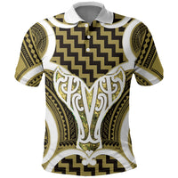 Aotearoa Atua Tangaroa Personalised Polo Shirt God Of The Sea Maori Whale Tail Yellow