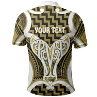 Aotearoa Atua Tangaroa Personalised Polo Shirt God Of The Sea Maori Whale Tail Yellow