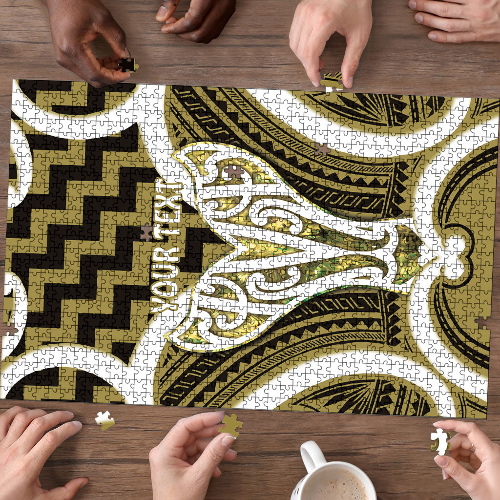 Aotearoa Atua Tangaroa Personalised Puzzle God Of The Sea Maori Whale Tail Yellow