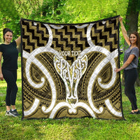Aotearoa Atua Tangaroa Personalised Quilt God Of The Sea Maori Whale Tail Yellow