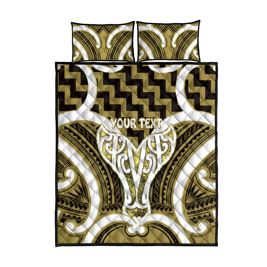 Aotearoa Atua Tangaroa Personalised Quilt Bed Set God Of The Sea Maori Whale Tail Yellow