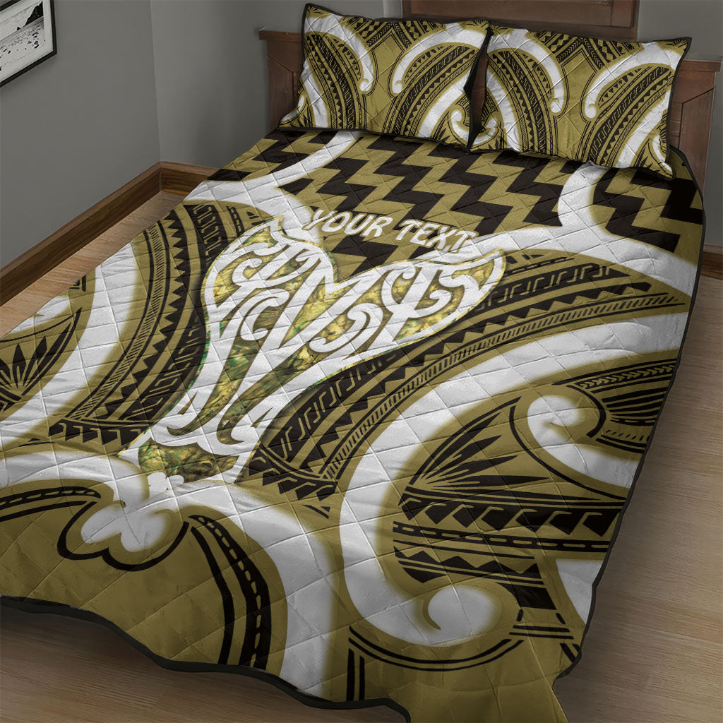 Aotearoa Atua Tangaroa Personalised Quilt Bed Set God Of The Sea Maori Whale Tail Yellow