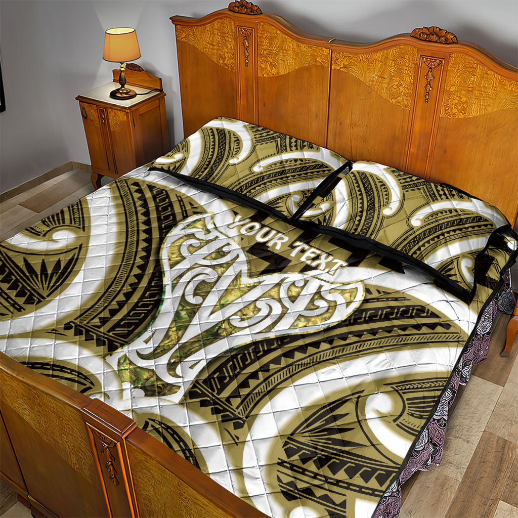 Aotearoa Atua Tangaroa Personalised Quilt Bed Set God Of The Sea Maori Whale Tail Yellow