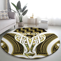 Aotearoa Atua Tangaroa Personalised Round Carpet God Of The Sea Maori Whale Tail Yellow