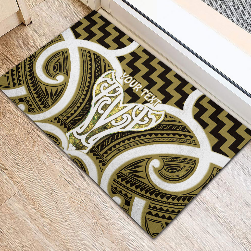 Aotearoa Atua Tangaroa Personalised Rubber Doormat God Of The Sea Maori Whale Tail Yellow