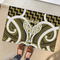 Aotearoa Atua Tangaroa Personalised Rubber Doormat God Of The Sea Maori Whale Tail Yellow