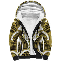Aotearoa Atua Tangaroa Personalised Sherpa Hoodie God Of The Sea Maori Whale Tail Yellow