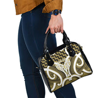Aotearoa Atua Tangaroa Personalised Shoulder Handbag God Of The Sea Maori Whale Tail Yellow