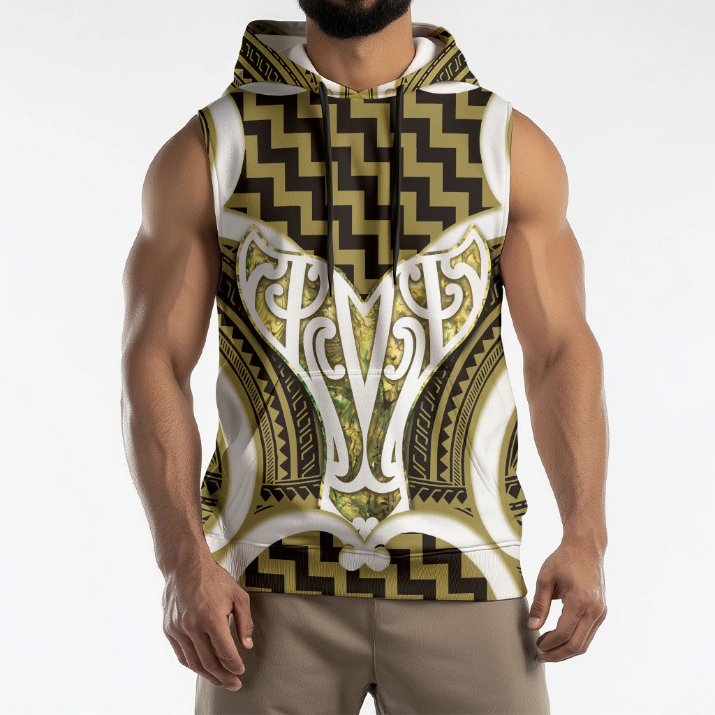 Aotearoa Atua Tangaroa Personalised Sleeveless Hoodie God Of The Sea Maori Whale Tail Yellow