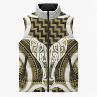 Aotearoa Atua Tangaroa Personalised Sleeveless Puffer Jacket God Of The Sea Maori Whale Tail Yellow