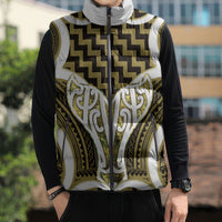 Aotearoa Atua Tangaroa Personalised Sleeveless Puffer Jacket God Of The Sea Maori Whale Tail Yellow