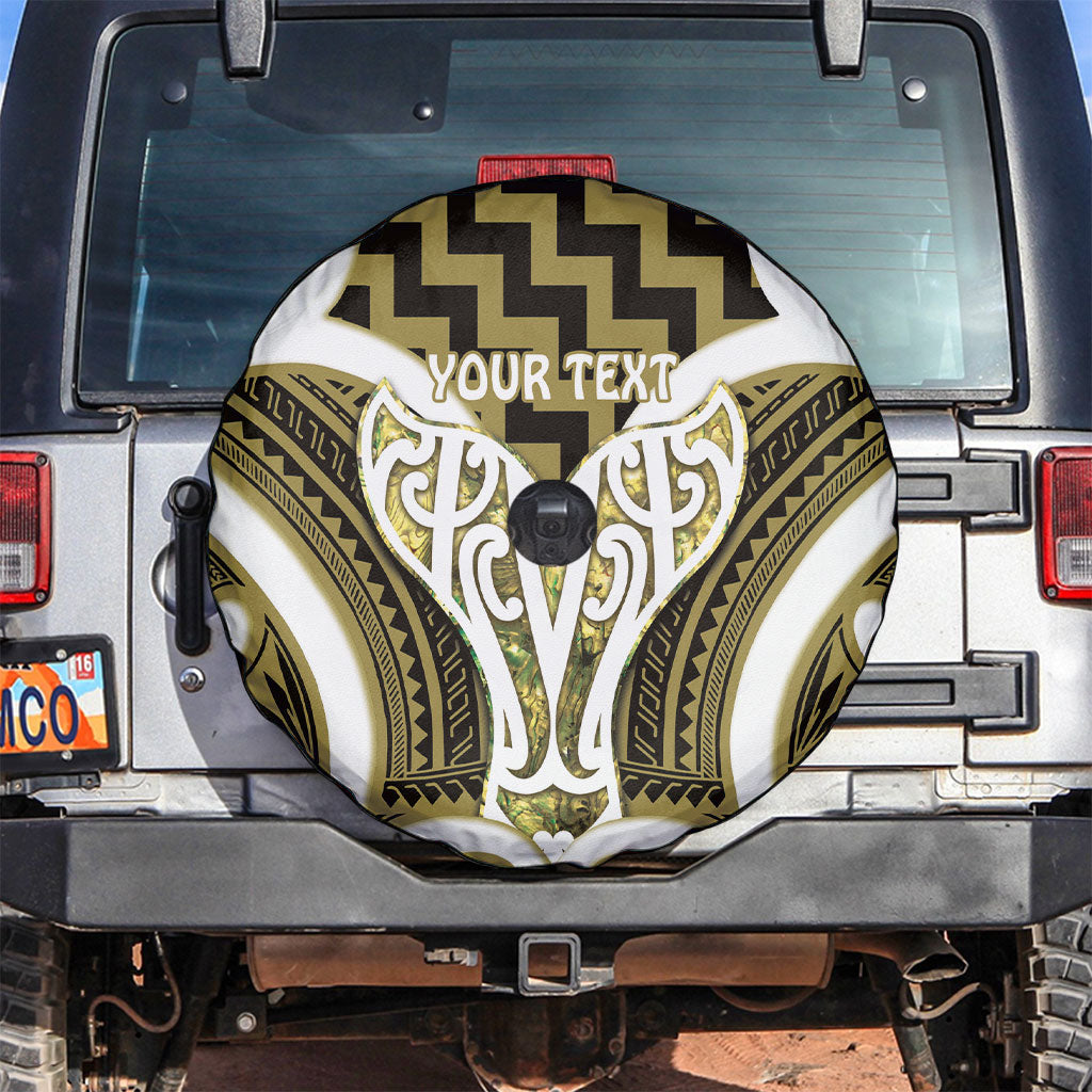 Aotearoa Atua Tangaroa Personalised Spare Tire Cover God Of The Sea Maori Whale Tail Yellow