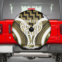 Aotearoa Atua Tangaroa Personalised Spare Tire Cover God Of The Sea Maori Whale Tail Yellow