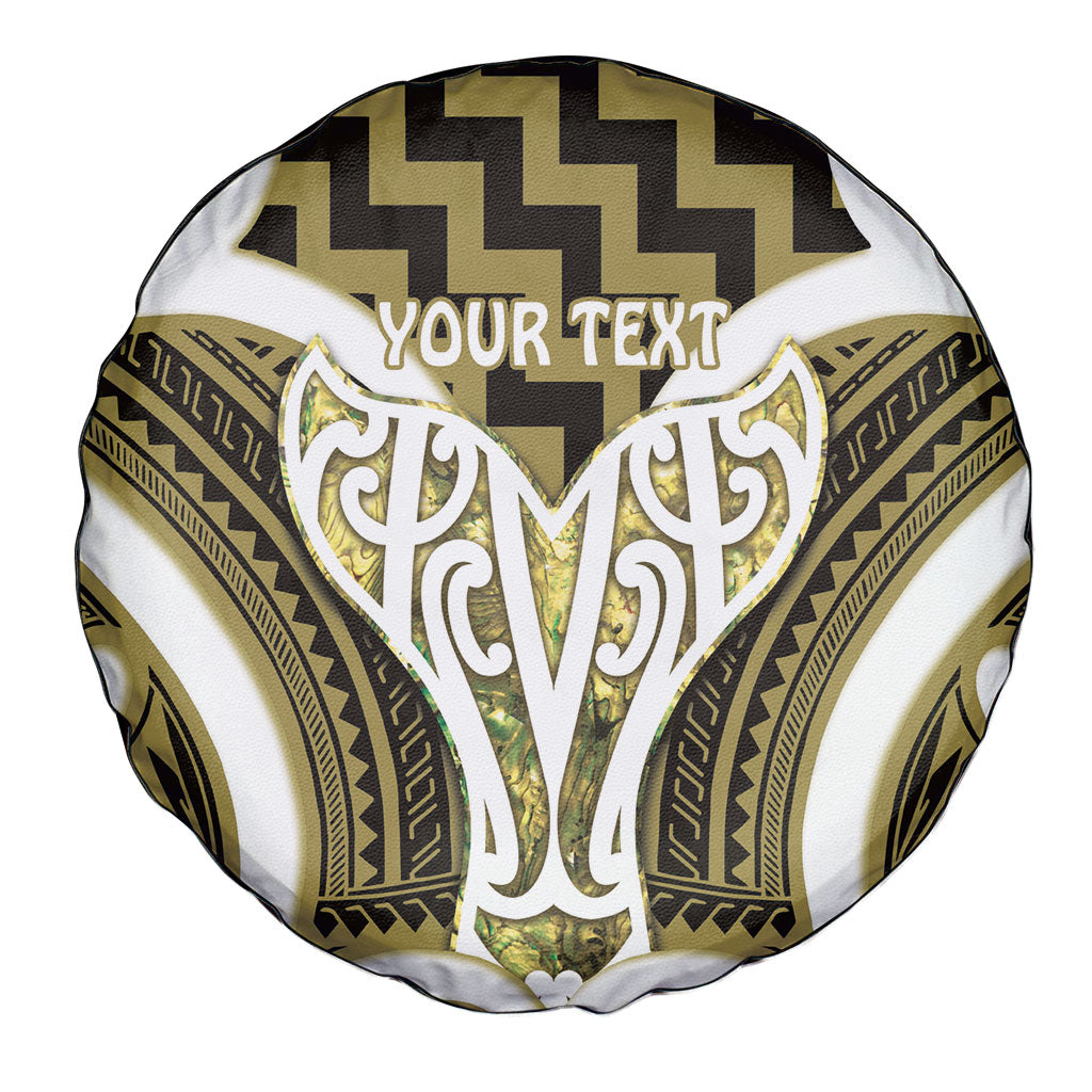 Aotearoa Atua Tangaroa Personalised Spare Tire Cover God Of The Sea Maori Whale Tail Yellow