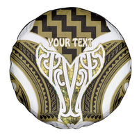 Aotearoa Atua Tangaroa Personalised Spare Tire Cover God Of The Sea Maori Whale Tail Yellow