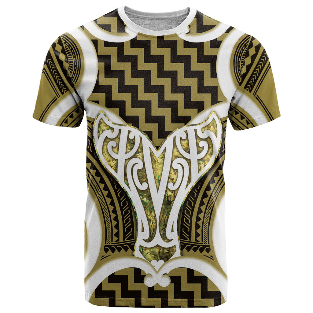 Aotearoa Atua Tangaroa Personalised T Shirt God Of The Sea Maori Whale Tail Yellow