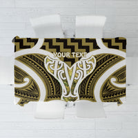 Aotearoa Atua Tangaroa Personalised Tablecloth God Of The Sea Maori Whale Tail Yellow