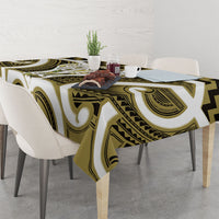 Aotearoa Atua Tangaroa Personalised Tablecloth God Of The Sea Maori Whale Tail Yellow