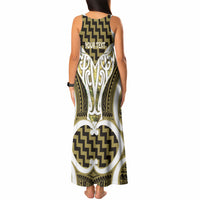 Aotearoa Atua Tangaroa Personalised Tank Maxi Dress God Of The Sea Maori Whale Tail Yellow