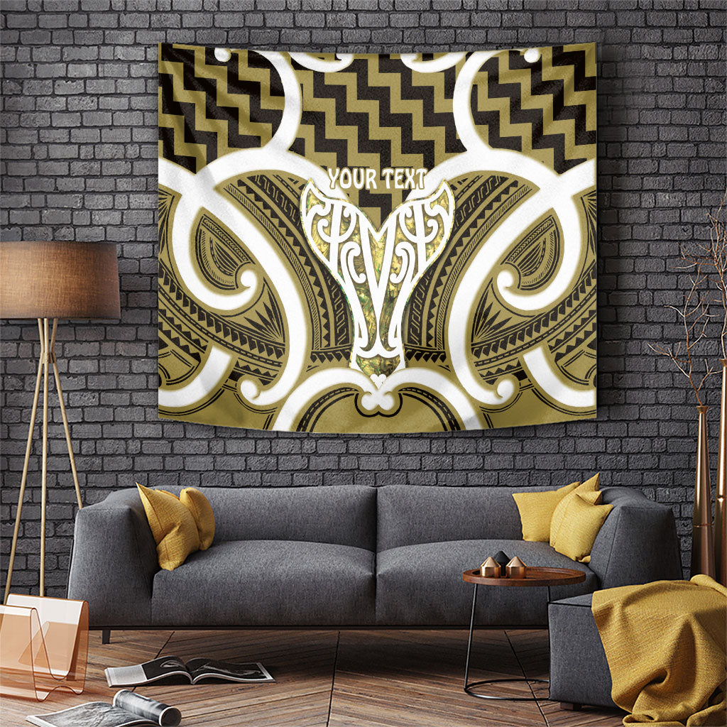 Aotearoa Atua Tangaroa Personalised Tapestry God Of The Sea Maori Whale Tail Yellow